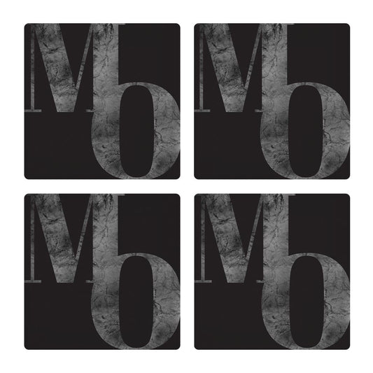 Minimalist B&W Missouri Black Initials | Absorbent Coasters | Set of 4 | Min 2