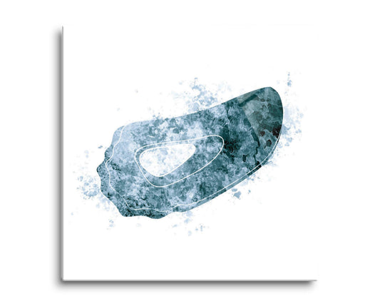 Blue White Water Color Oyster | Hi-Def Glass Art | Eaches | Min 2