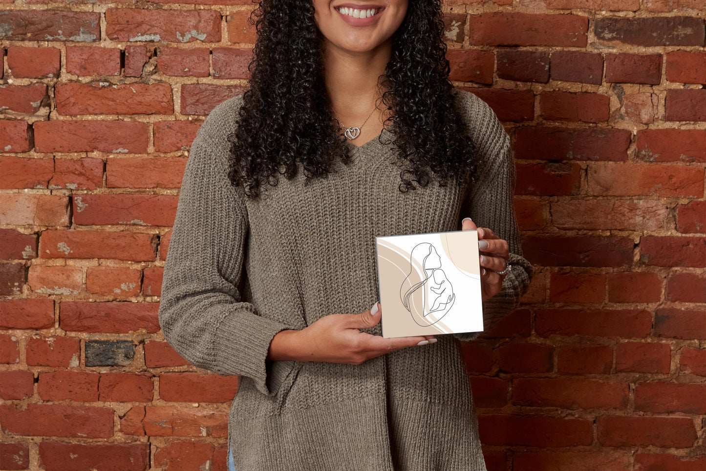 Modern Minimalist Mothers Day Mom Baby | Wood Block | Eaches | Min 4
