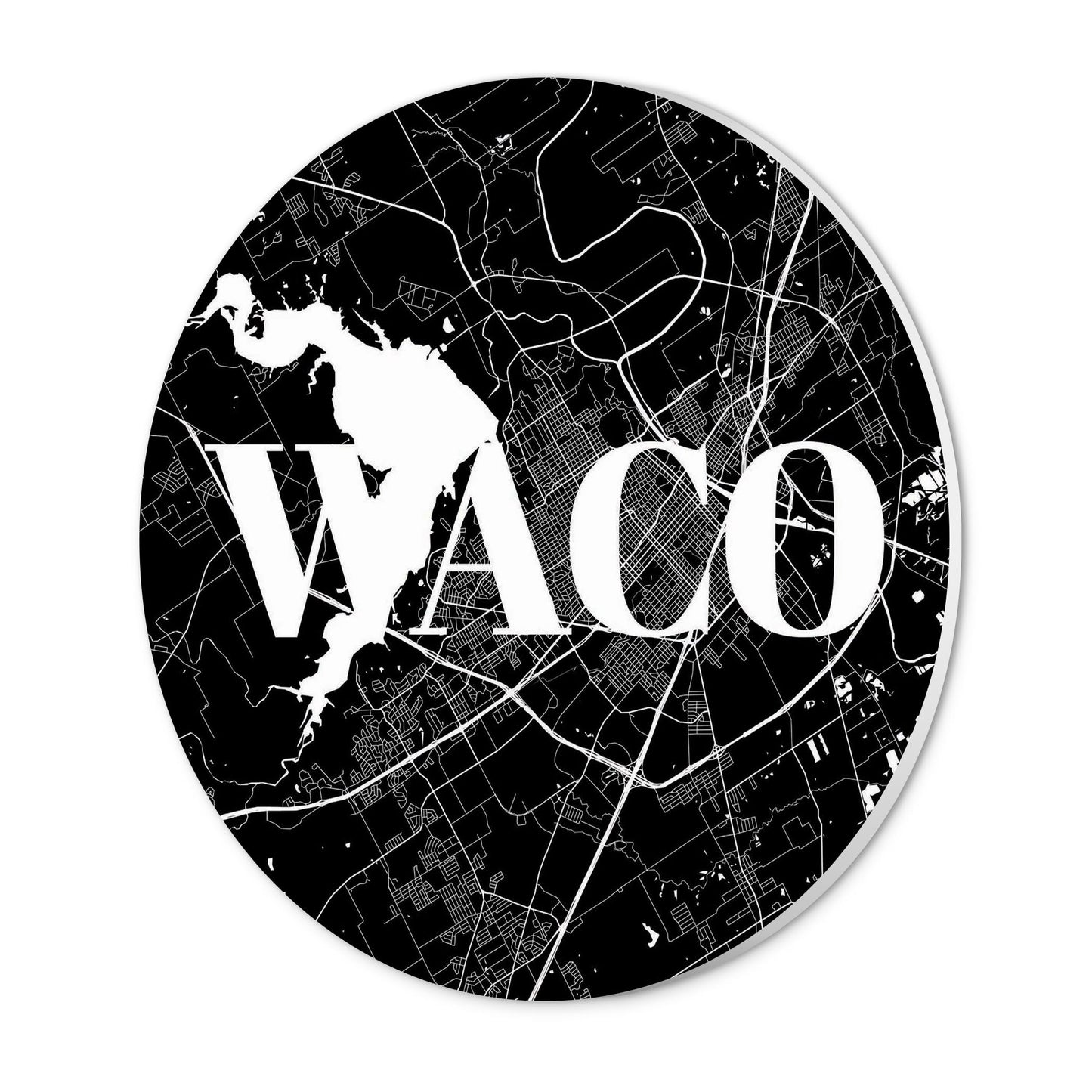 Minimalistic B&W Texas Waco Map | Wood Sign | Eaches | Min 1