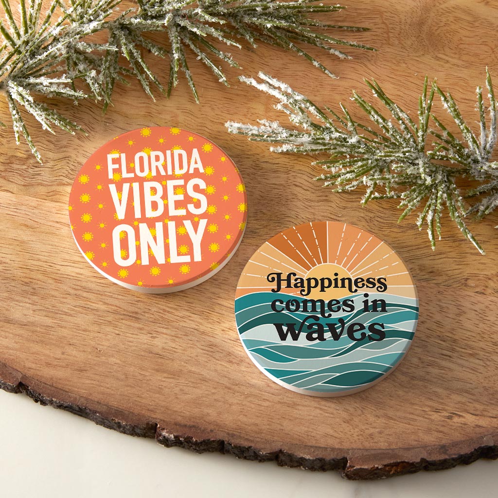 Florida Sayings Artsy | Absorbent Car Coasters | Set of 2 | Min 4
