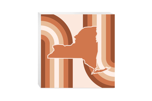Modern Minimalistic New York Retro Thick Line | Wood Block | Eaches | Min 2