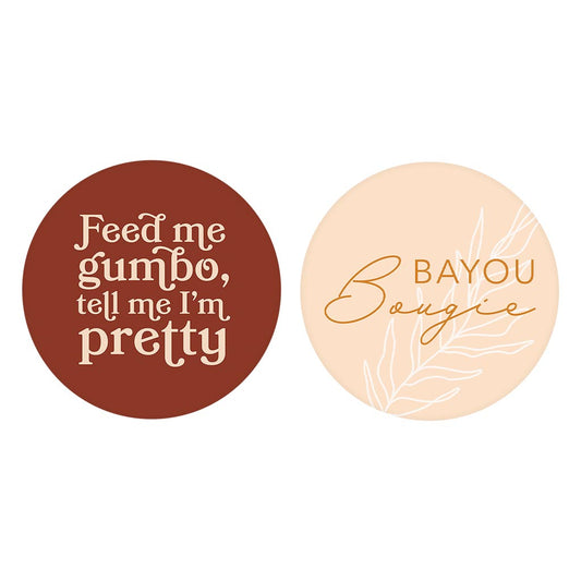 Modern Minimalist Louisiana Set | Absorbent Car Coasters | Set of 2 | Min 4