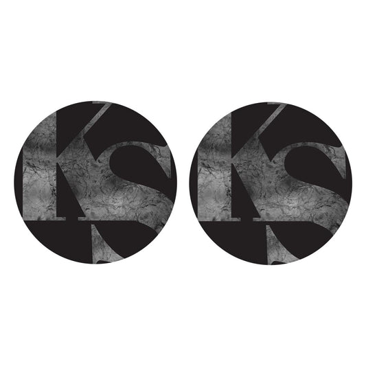 Minimalist B&W Kansas Black Initials | Absorbent Car Coasters | Set of 2 | Min 4