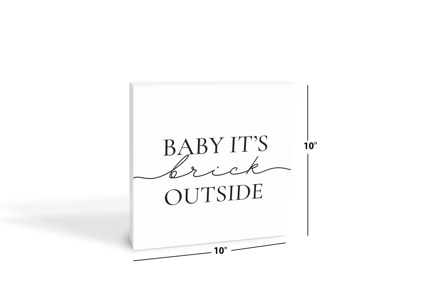 Minimalistic B&W New York Quip Brick Outside | Wood Block | Eaches | Min 2