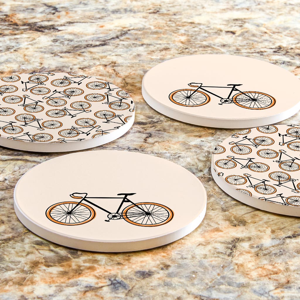 Vintage Bike With Pattern | Absorbent Coasters | Set of 4 | Min 2