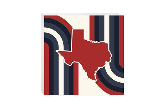 Modern Minimalist Texas Colors Retro Shape | Wood Block | Eaches | Min 2