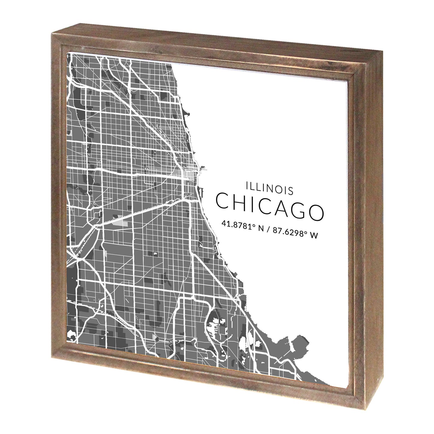 Minimalistic Chicago Map| Wood Sign | Eaches | Min 1
