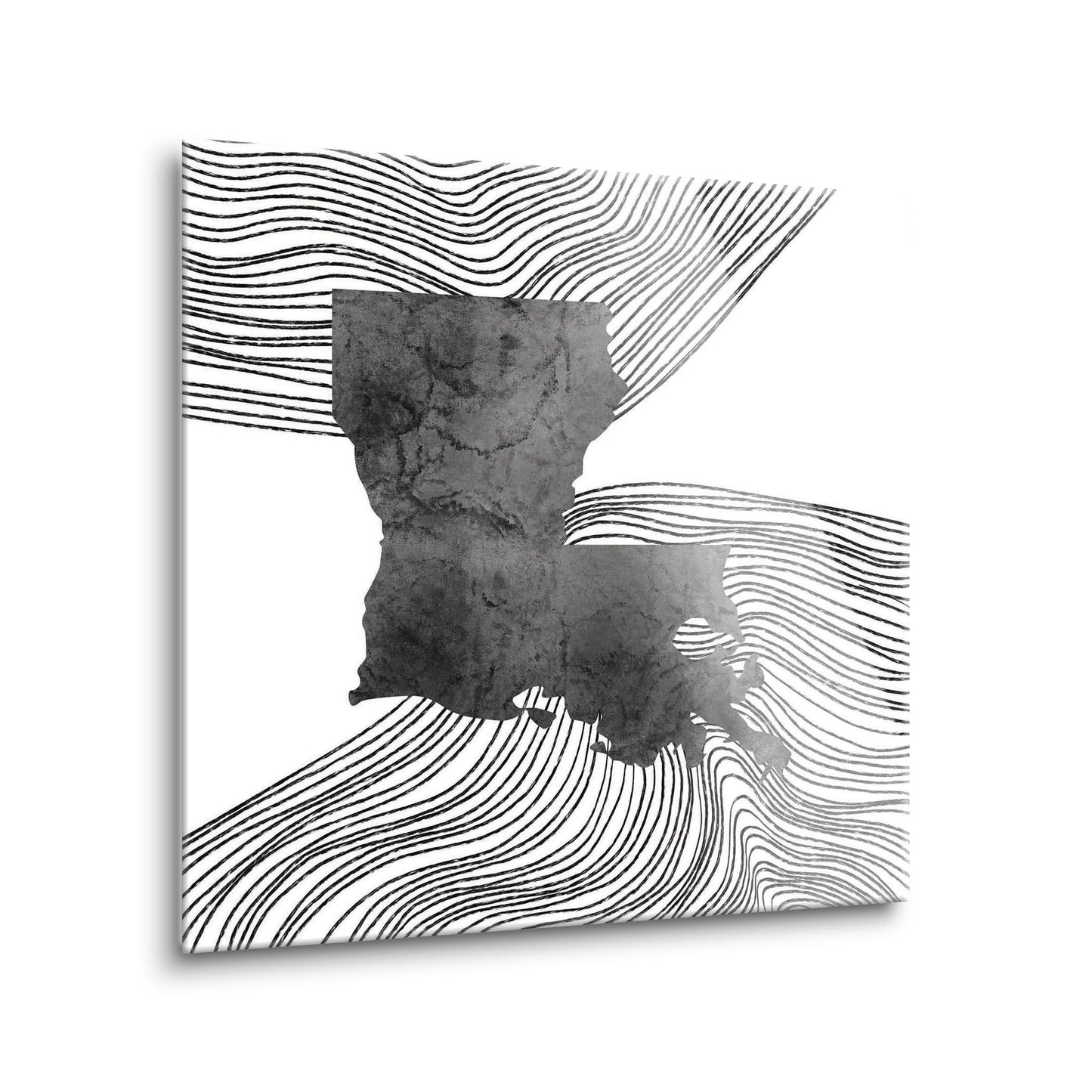 Modern Louisiana State Shape With Fluid Lines | Hi-Def Glass Art | Eaches | Min 1