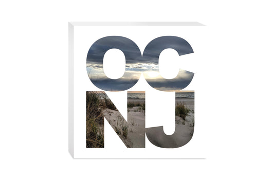 OCNJ Photo With Text | Wood Block | Eaches | Min 2