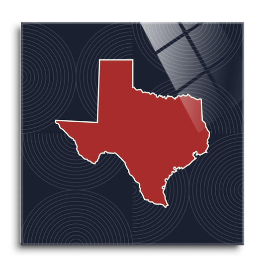 Modern Minimalist Texas Colors Shape | Hi-Def Glass Art | Eaches | Min 1
