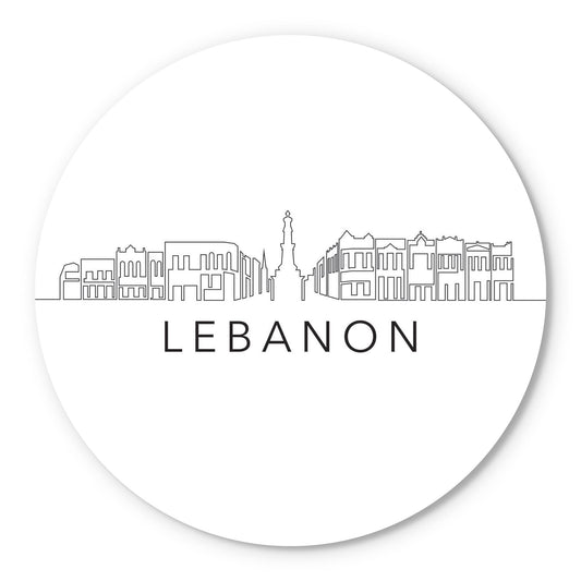 Minimalist B&W Tennessee Lebanon Skyline | Wood Sign | Eaches | Min 1
