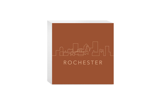 Modern Minimalist New York Rochester Skyline | Wood Block | Eaches | Min 4