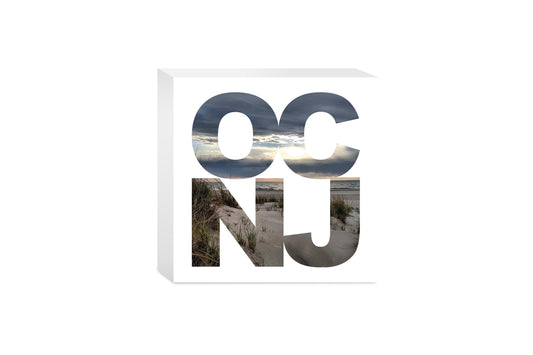 OCNJ Photo With Text | Wood Block | Eaches | Min 4