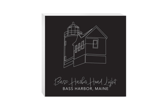 Black Bass Harbor Head Light | Wood Block | Eaches | Min 2