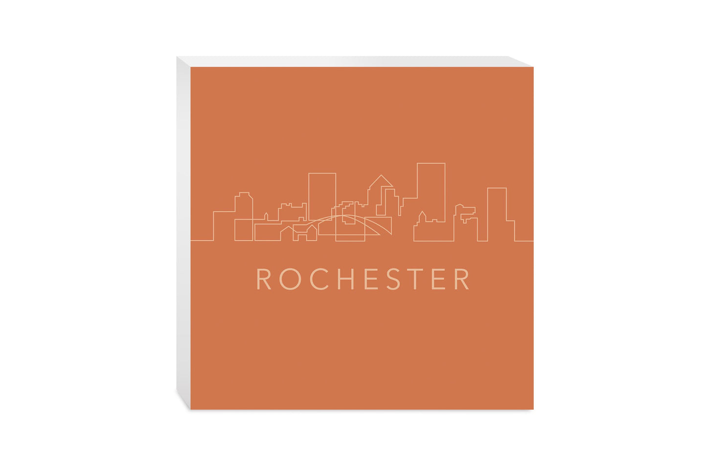 Modern Minimalistic New York Rochester Skyline | Wood Block | Eaches | Min 2