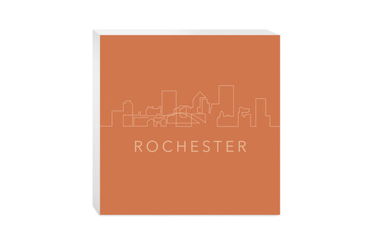 Modern Minimalistic New York Rochester Skyline | Wood Block | Eaches | Min 2