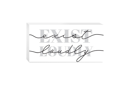 Modern Exist Loudly Texas | Wood Block | Eaches | Min 4