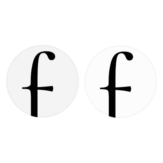 Minimalist Monogram F Circle | Absorbent Car Coasters | Set of 2 | Min 4