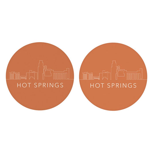 Modern Minimalist Arkansas Hot Springs | Absorbent Car Coasters | Set of 2 | Min 4