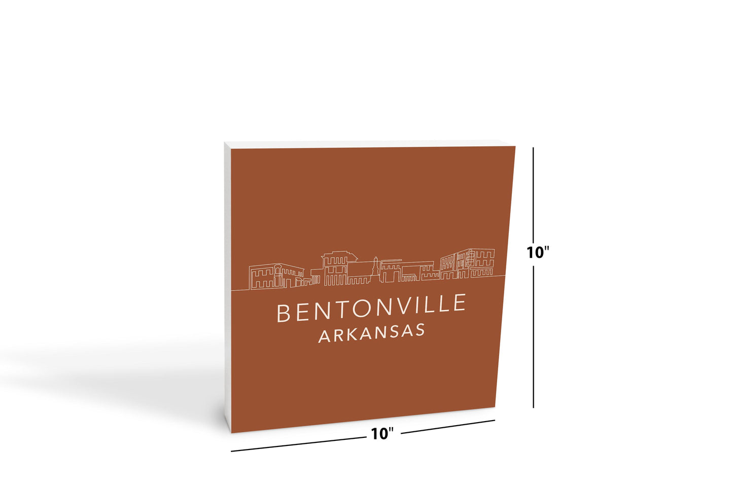 Modern Minimalist Arkansas Bentonville Skyline | Wood Block | Eaches | Min 2