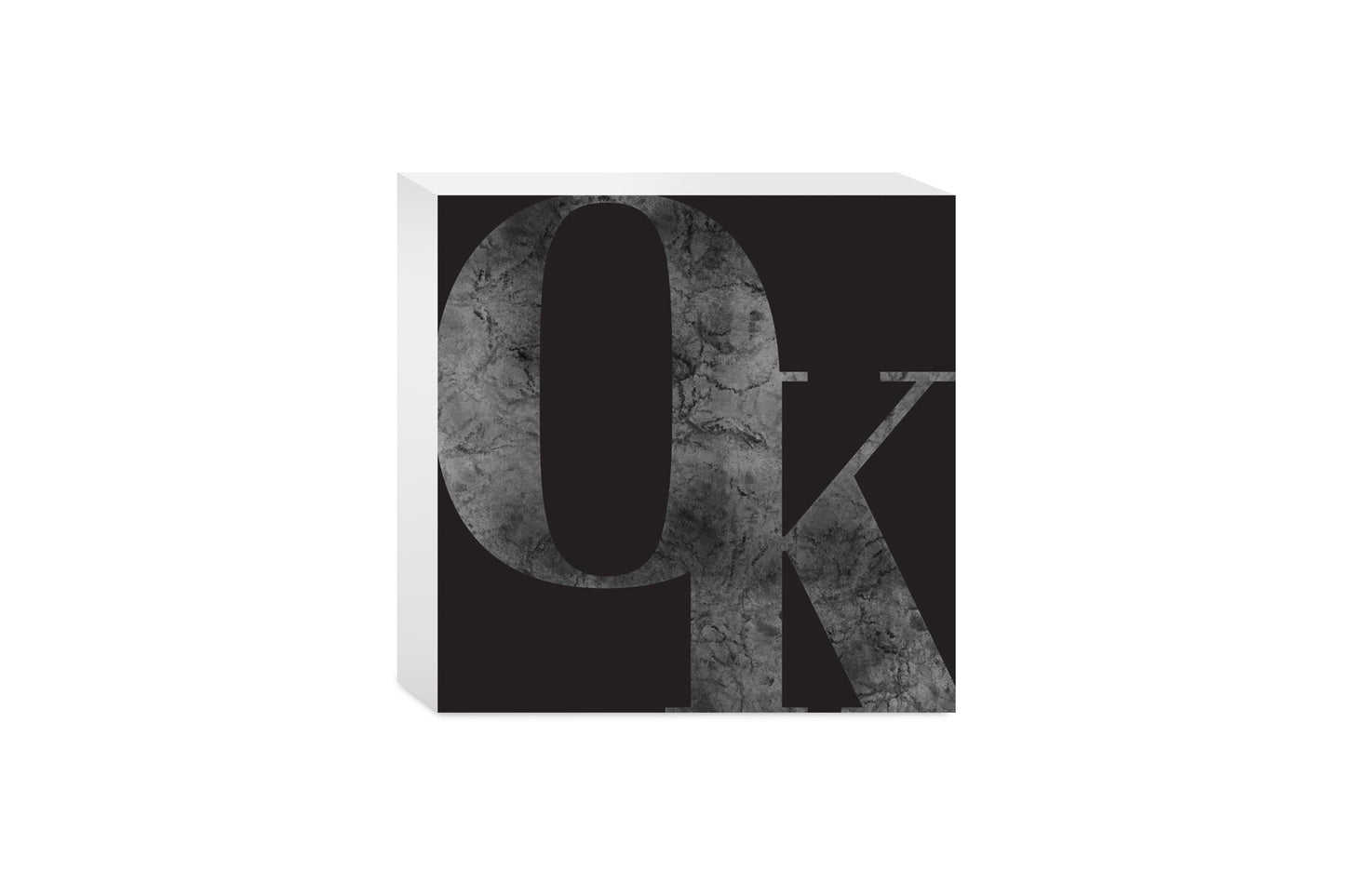 Modern Black Oklahoma Initials | Wood Block | Eaches | Min 4