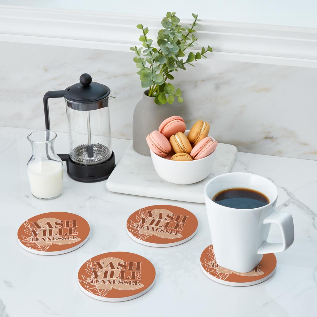 Modern Minimalist Tennessee Nashville Boot | Absorbent Coasters | Set of 4 | Min 2
