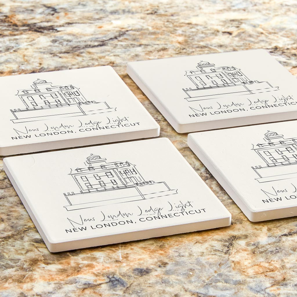 New London Lodge Light | Absorbent Coasters | Set of 4 | Min 2