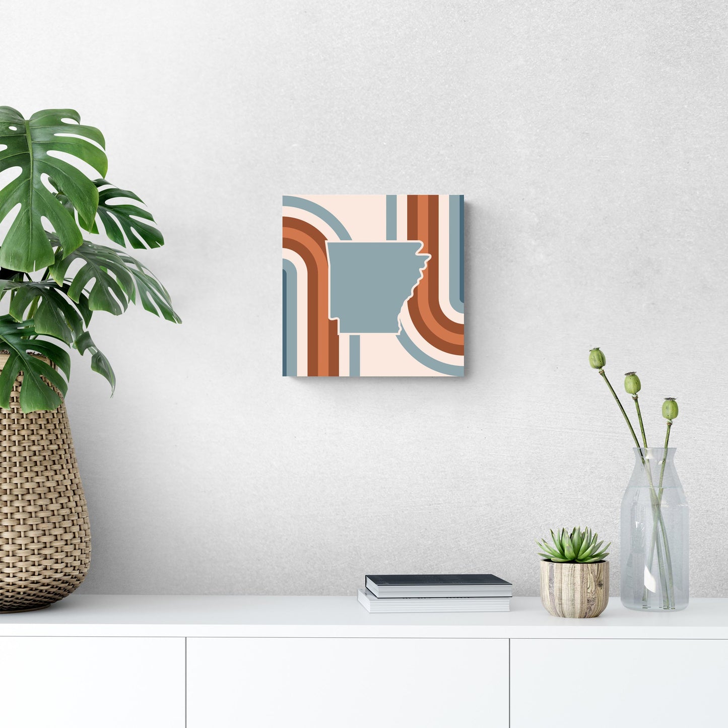 Modern Minimalist Arkansas Retro State Shape | Wood Sign | Eaches | Min 2