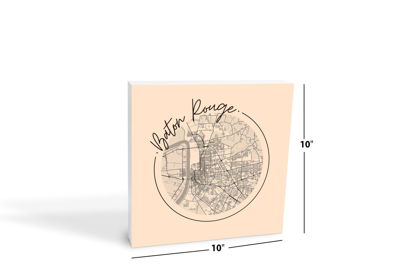 Louisiana Colorful Baton Rouge Circle Map | Wood Block | Eaches | Min 2
