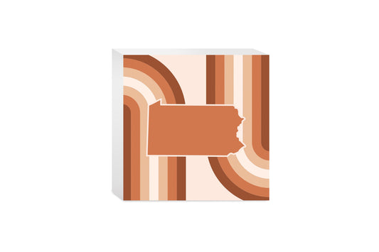 Modern Minimalist Pennsylvania State | Wood Block | Eaches | Min 4