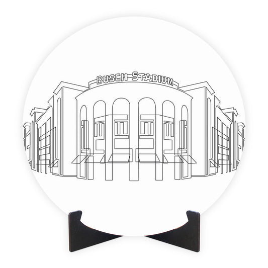 Minimalist B&W Missouri Busch Stadium Line Drawing | Wood Sign | Eaches | Min 1