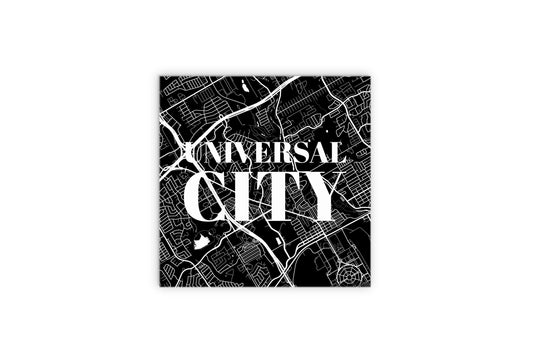 Minimalistic B&W Texas Universal City Map | Wood Sign | Eaches | Min 2