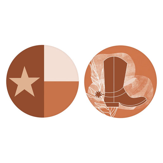 Modern Minimalist Texas Set | Absorbent Car Coasters | Set of 2 | Min 4
