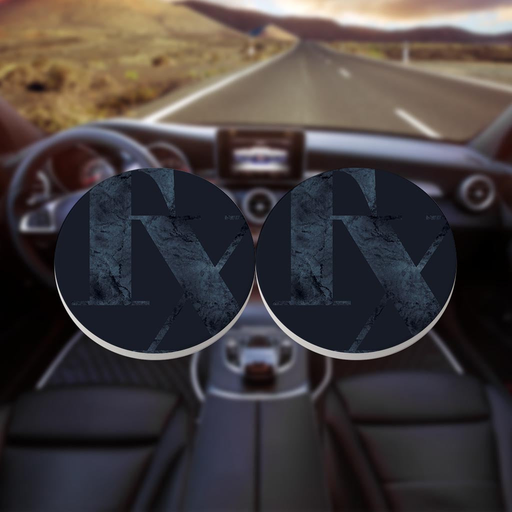 Modern Minimalist Texas Blue Tx | Absorbent Car Coasters | Set of 2 | Min 4