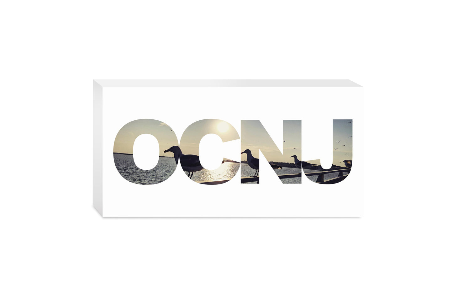 OCNJ Photo With Text | Wood Block | Eaches | Min 4