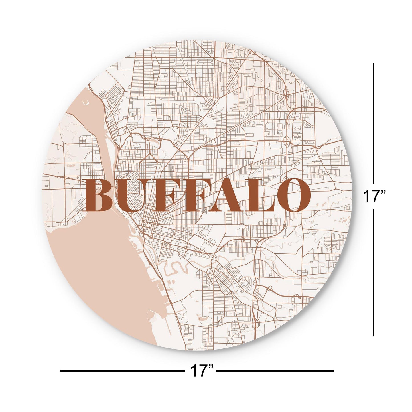 Modern Minimalist New York Buffalo Map | Wood Sign | Eaches | Min 1