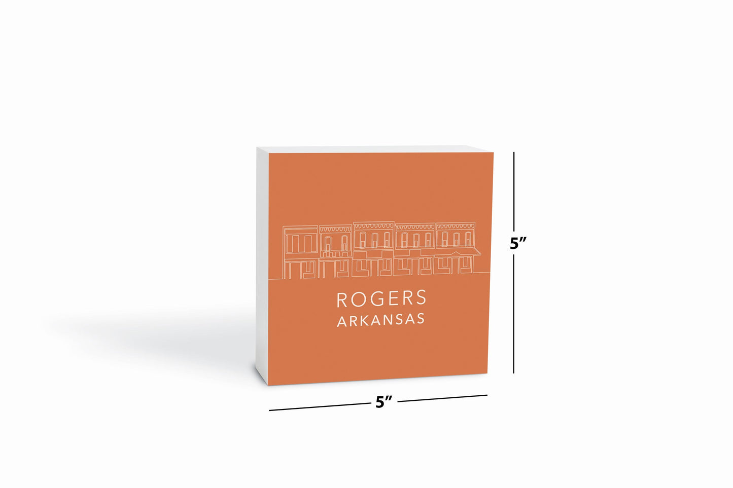 Modern Minimalist Arkansas Rogers Skyline | Wood Block | Eaches | Min 4