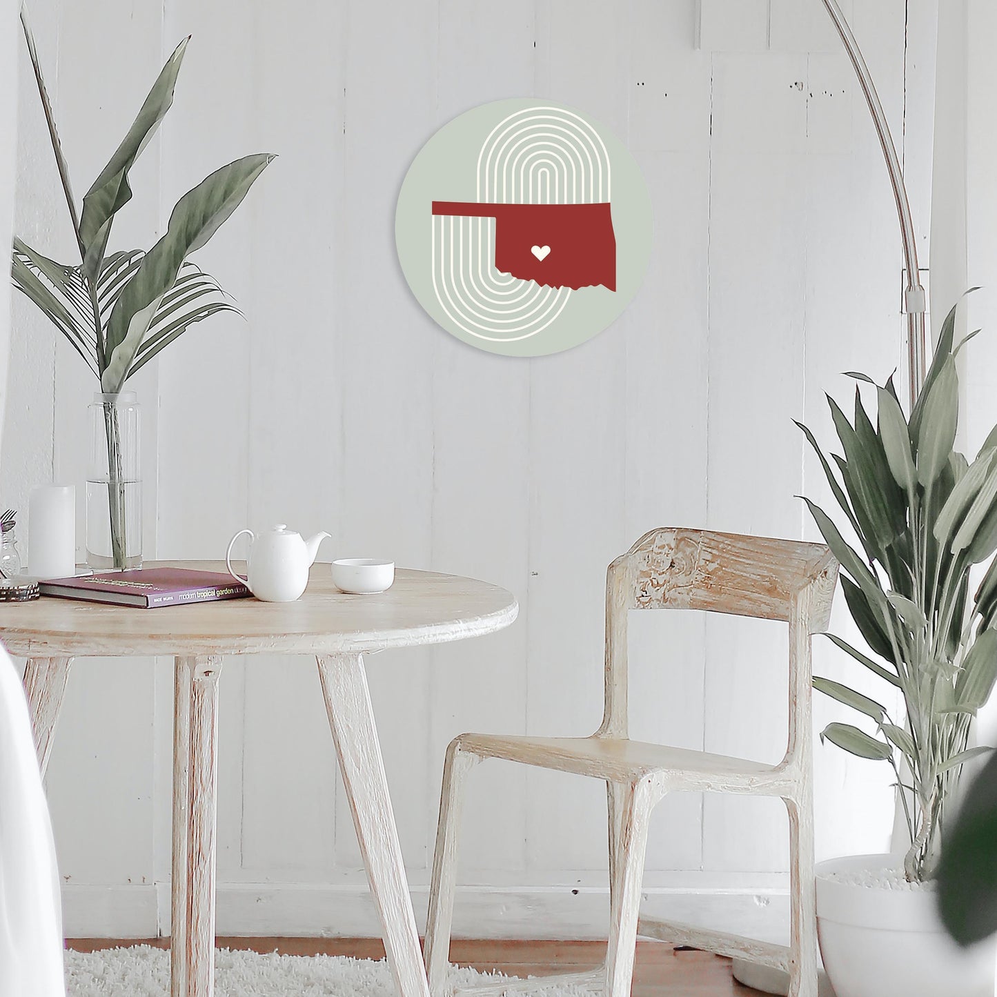 Modern Minimalist Oklahoma Chickasha Heart | Wood Sign | Eaches | Min 1