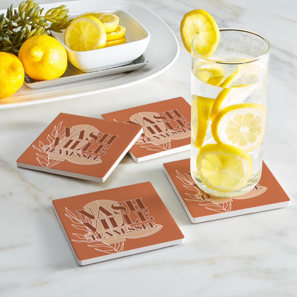 Modern Minimalist Tennessee Nashville Boot | Absorbent Coasters | Set of 4 | Min 2
