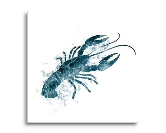 Blue White Water Color Crawfish | Hi-Def Glass Art | Eaches | Min 2