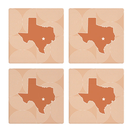Modern Minimalist Texas Austin Star | Absorbent Coasters | Set of 4 | Min 2