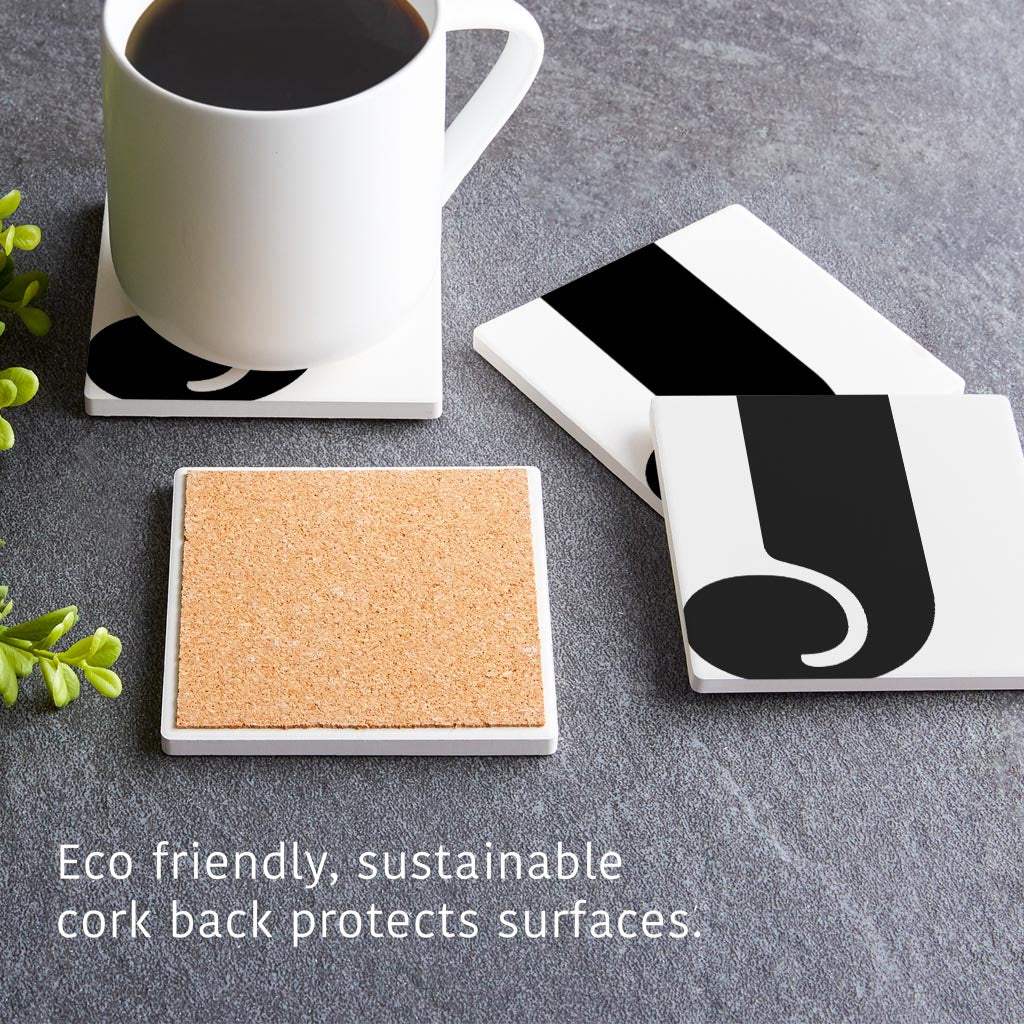 Fun Chunky Monogram J | Absorbent Coasters | Set of 4 | Min 2