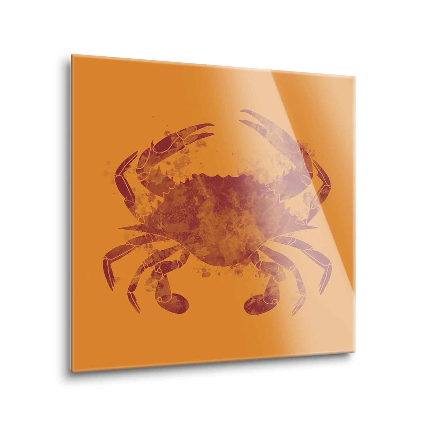 Louisiana Colorful Water Color Blue Crab | Hi-Def Glass Art | Eaches | Min 2
