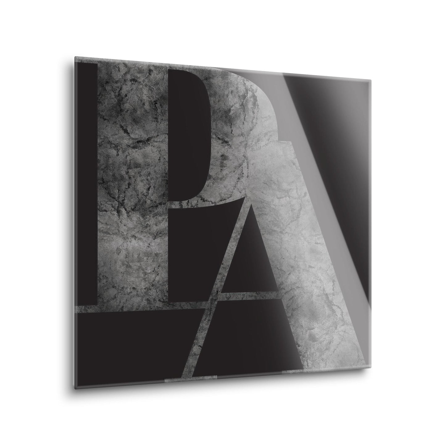 Minimalistic B&W Pennsylvania Black Initials | Hi-Def Glass Art | Eaches | Min 1