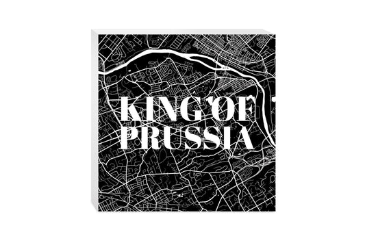Minimalistic B&W Pennsylvania King Of Prussia Map | Wood Block | Eaches | Min 2