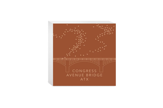 Modern Minimalist Texas Austin Congress Bridge | Wood Block | Eaches | Min 4
