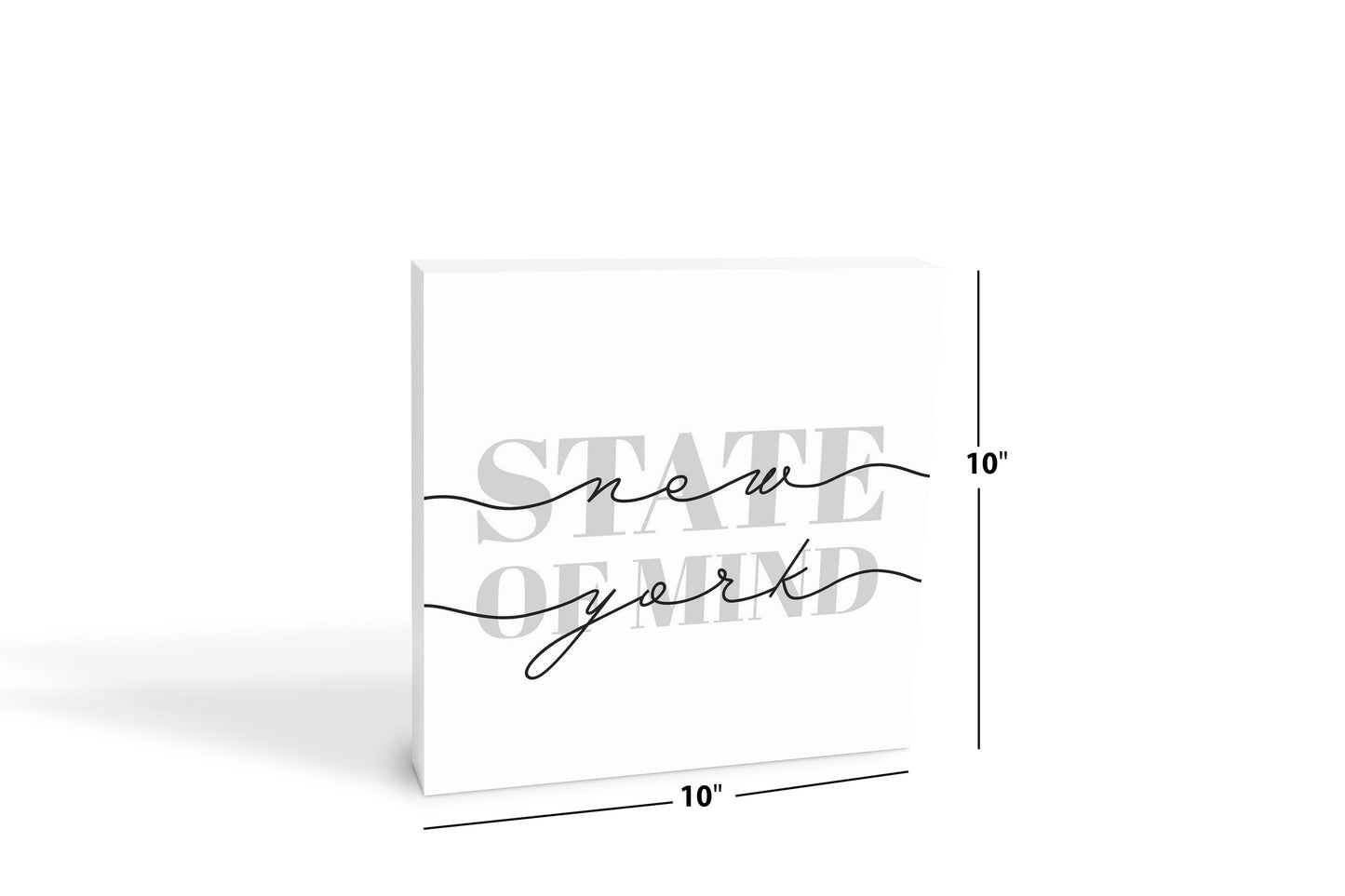Minimalistic B&W New York Quip Ny State Of Mind | Wood Block | Eaches | Min 2