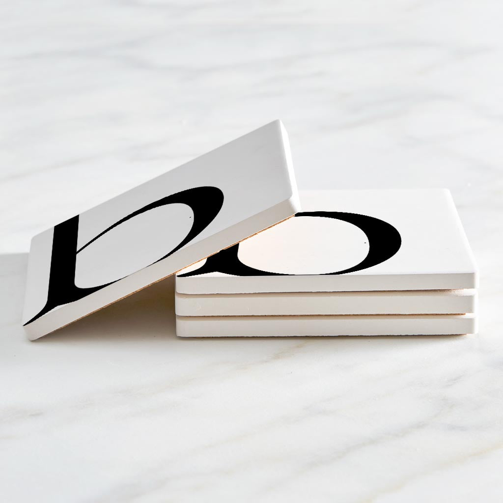 Minimal Monogram B| Absorbent Coasters | Set of 4 | Min 2