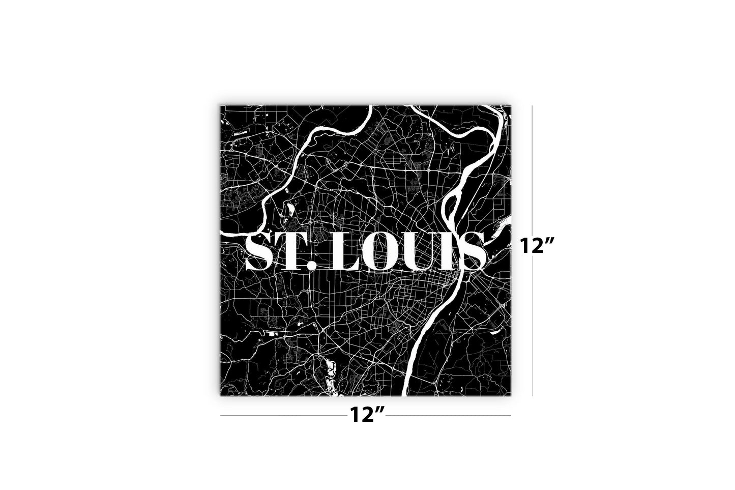 Minimalist B&W Missouri St Louis Map | Wood Sign | Eaches | Min 2